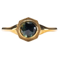 18K Rose Cut Sapphire Ring