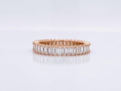 18K Rose Emerald Cut Diamond Eternity Band