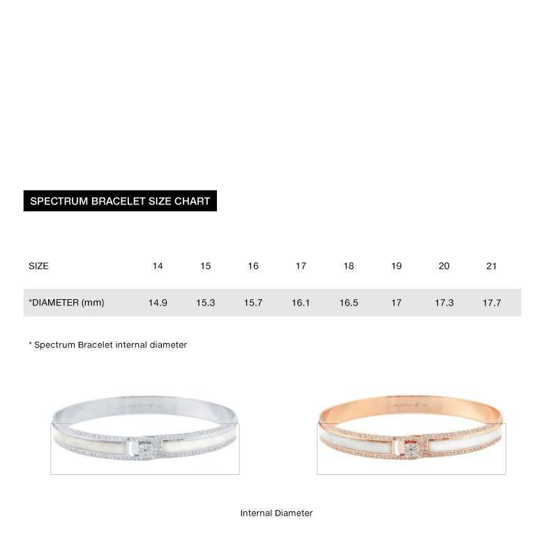 Round Cut Alessa Solid Bracelet 18 Karat Rose Gold Spectrum Collection For Sale