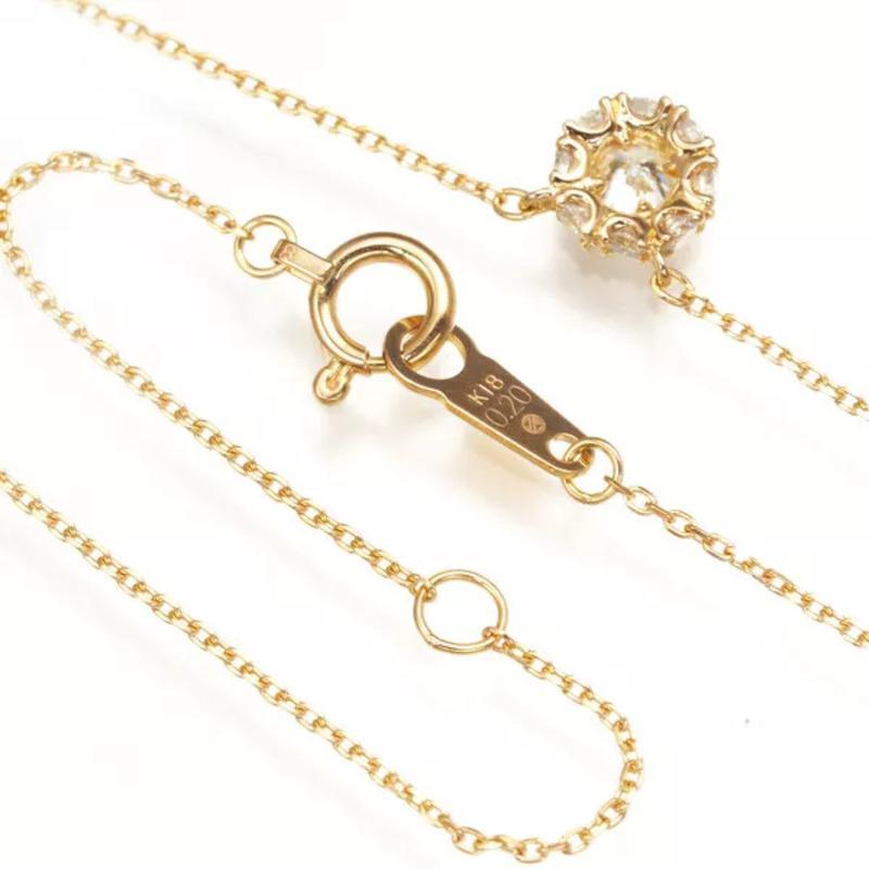 Taglio brillante Collana con diamanti in oro rosa 18 carati da 0,20 carati in vendita