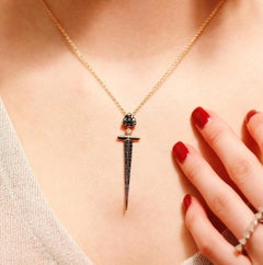 Alessa Sword Pendant 18 Karat Rose Gold Amara Collection