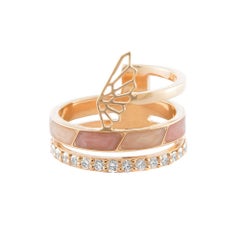 18 Karat Rose Gold and 0.36 Carat White Diamonds Sunrise Fairy Ring