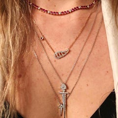 Alessa Ruby Swan Pave Necklace 18 Karat Rose Gold Give Wings Collection