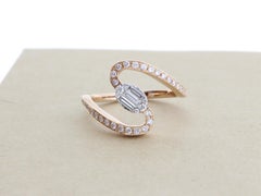 18 Karat Rose Gold 0.45 Carat Diamond Swirl Ring