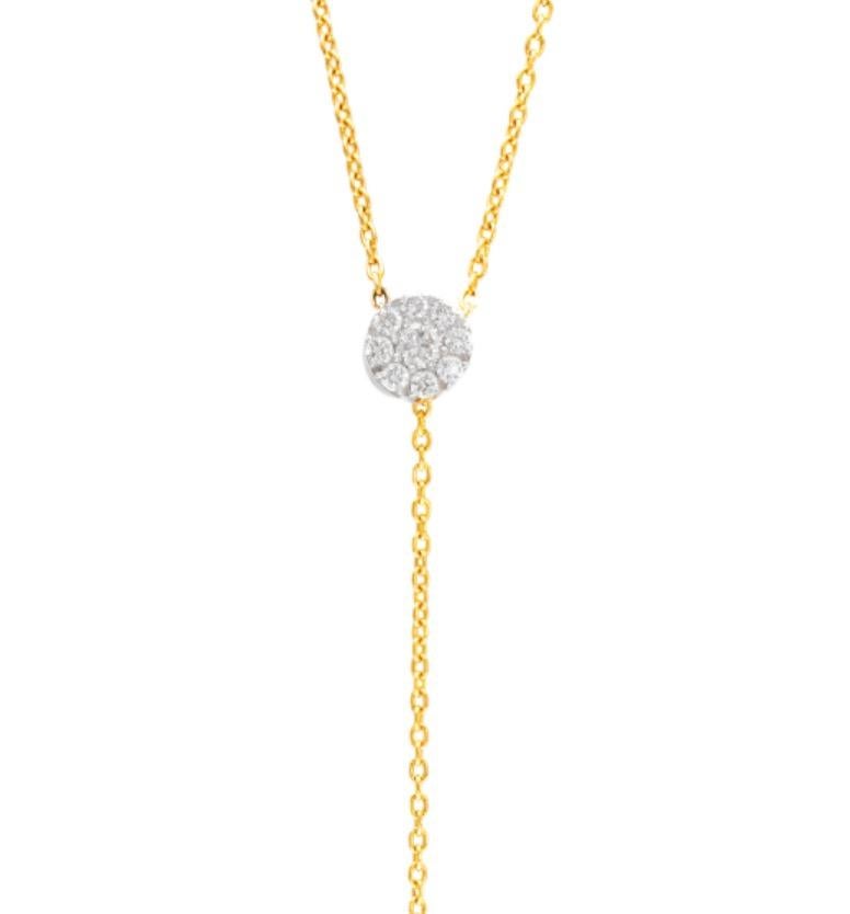 True radiance, created to not just embellish, but enhance a woman’s natural beauty. A stellar collection, Clique blends perfectly matched diamonds, set in white gold, surrounded by spheres of pave diamonds.

Product Name: Momentum Pendant
Diamonds: