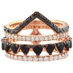 Alessa Black Diamond Spear Ring 18 Karat Rose Gold Amara Collection