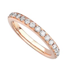 18 Karat Rose Gold 0.65 Carat Diamond Pave Ladies Ring