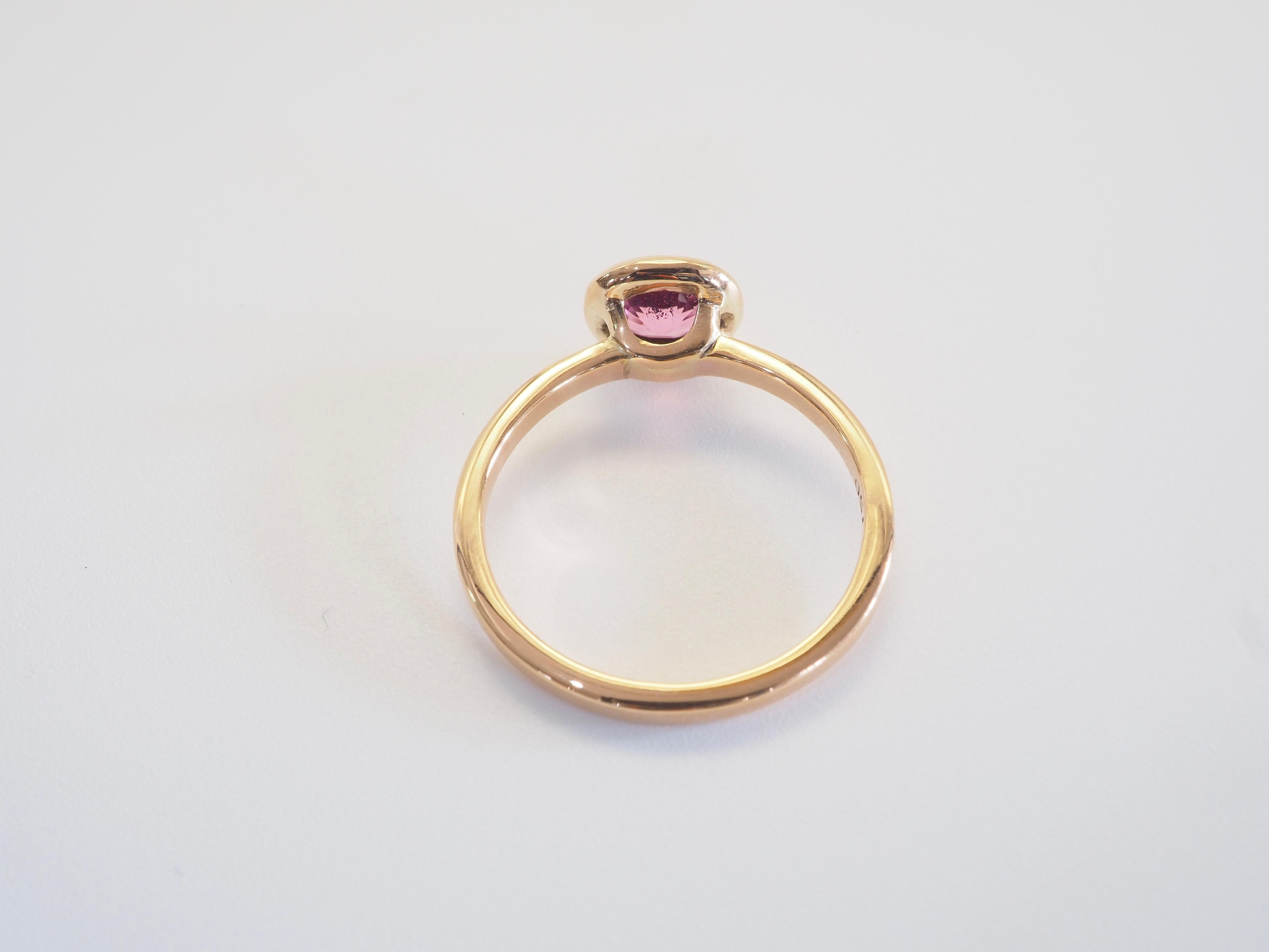 Anello solitario con castone in oro rosa 18 carati da 0,73 carati con spinello rosa Mahenge in vendita 1