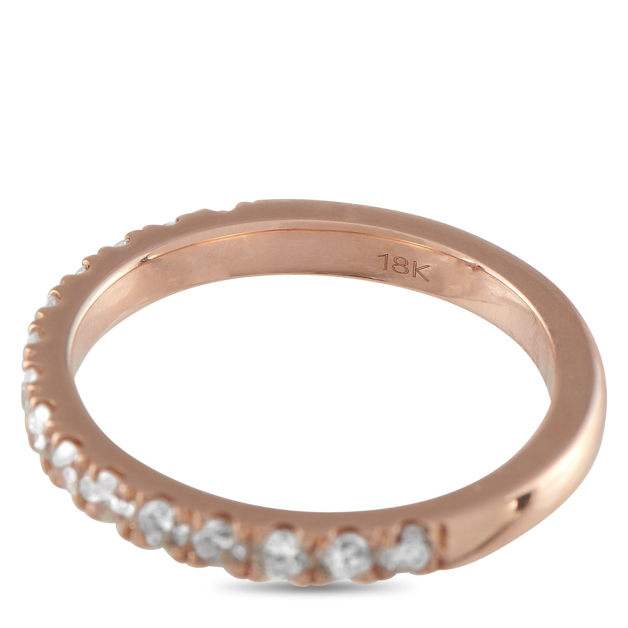 18K Rose Gold 0,74ct Diamant Halb Ewigkeit Band Ring MF16-053025 im Zustand „Neu“ im Angebot in Southampton, PA