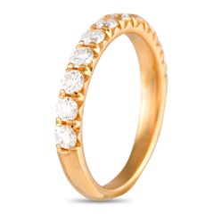 18K Rose Gold 0.82ct Diamond Half-Eternity Band Ring