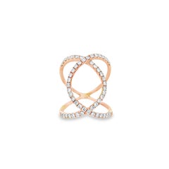 18k Rose Gold 0.82ctw Round Diamond Pavé Cocktail Ring