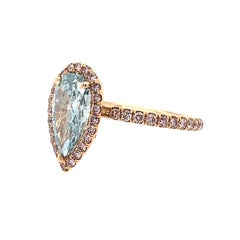 18K Rose Gold 0.90Ct Pink Diamonds 2.01 Ct Fancy Intense Greenish Blue HPHT Diam