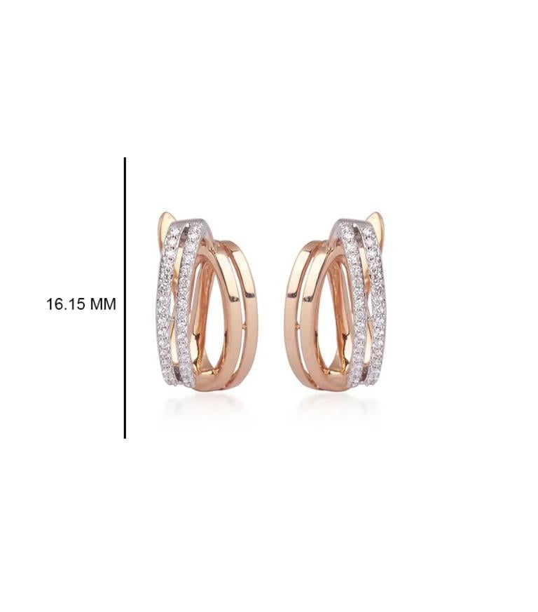 IGI Certified 18K Rose Gold 0.8ct Natural Diamond F-VVS Pendant Earrings Set In New Condition For Sale In Los Angeles, CA