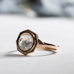 18K Rose Gold 1 Karat Diamantring mit Rosenschliff