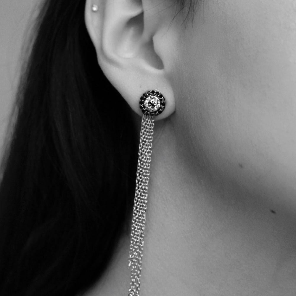 Contemporary Alessa Ruby Stud + Black Cluster 18 Karat Rose Gold Bloom By Lu Collection For Sale