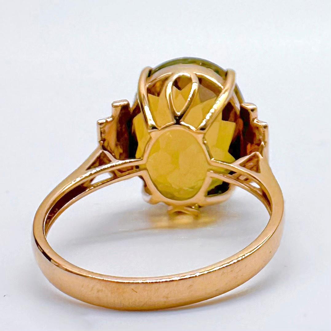 18K Rose Gold 10.1 CT Tourmaline Ring with Diamonds In New Condition For Sale In Kowloon, HK