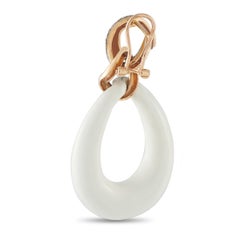 18K Rose Gold 1.06ct Diamond and Quartz Earrings #5289