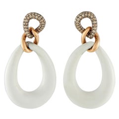 18K Rose Gold 1.06ct Diamond and Quartz Earrings #5289