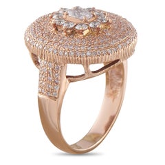 Bague en or rose 18 carats avec un diamant « Fancy » de 1,13 carat, sertie en grappe – MF13-063026