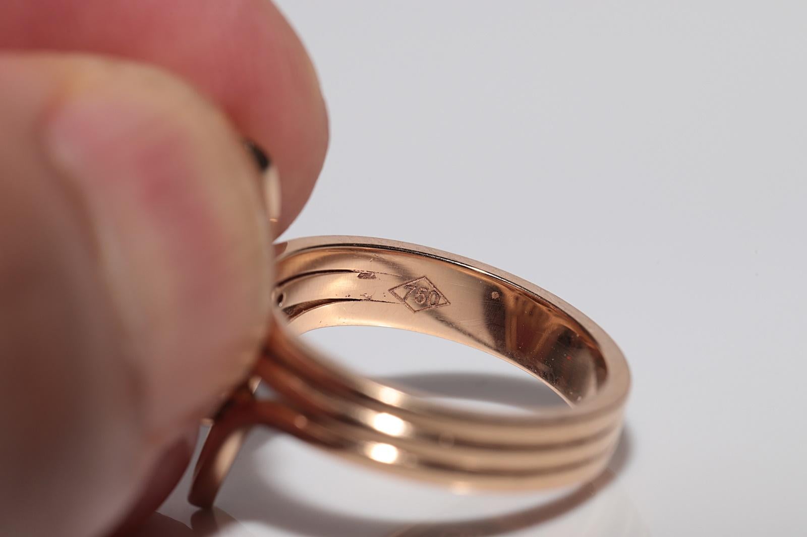 18k Rose Gold 1.20 Ct Natural Pear Cut Diamond Strong Ring For Sale 13