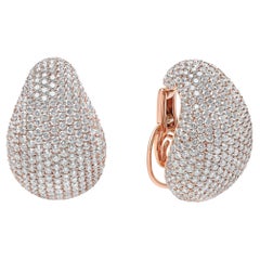 18K Rose Gold 13 1/5 Carat Diamond Sculptural Design Statement Stud Earrings