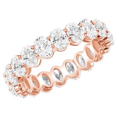 Bracelet d'éternité en or rose 18k avec un diamant naturel de 2 carats de taille ovale