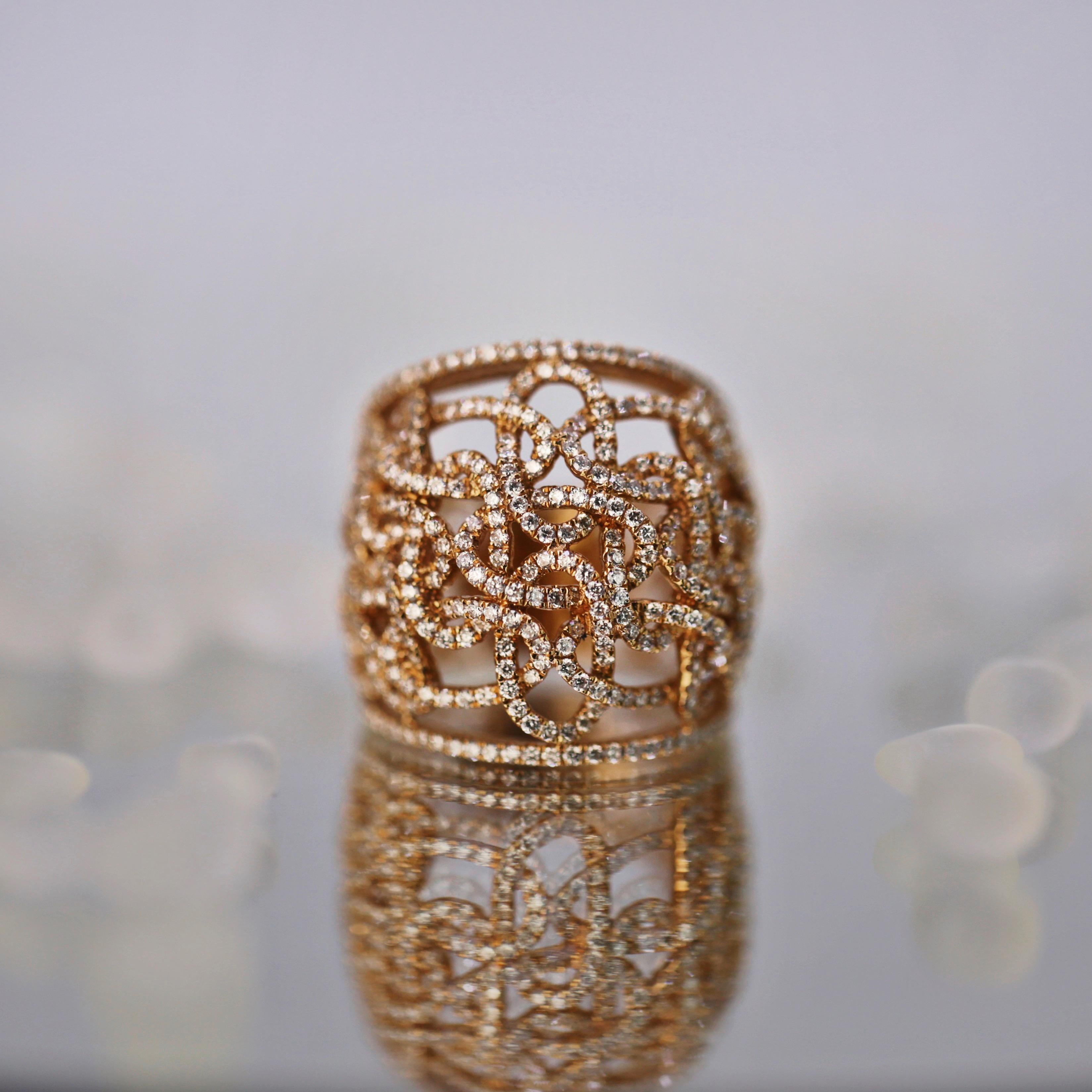 For Sale:  18k Rose Gold 2.05ct Diamond Cocktail Ring 2