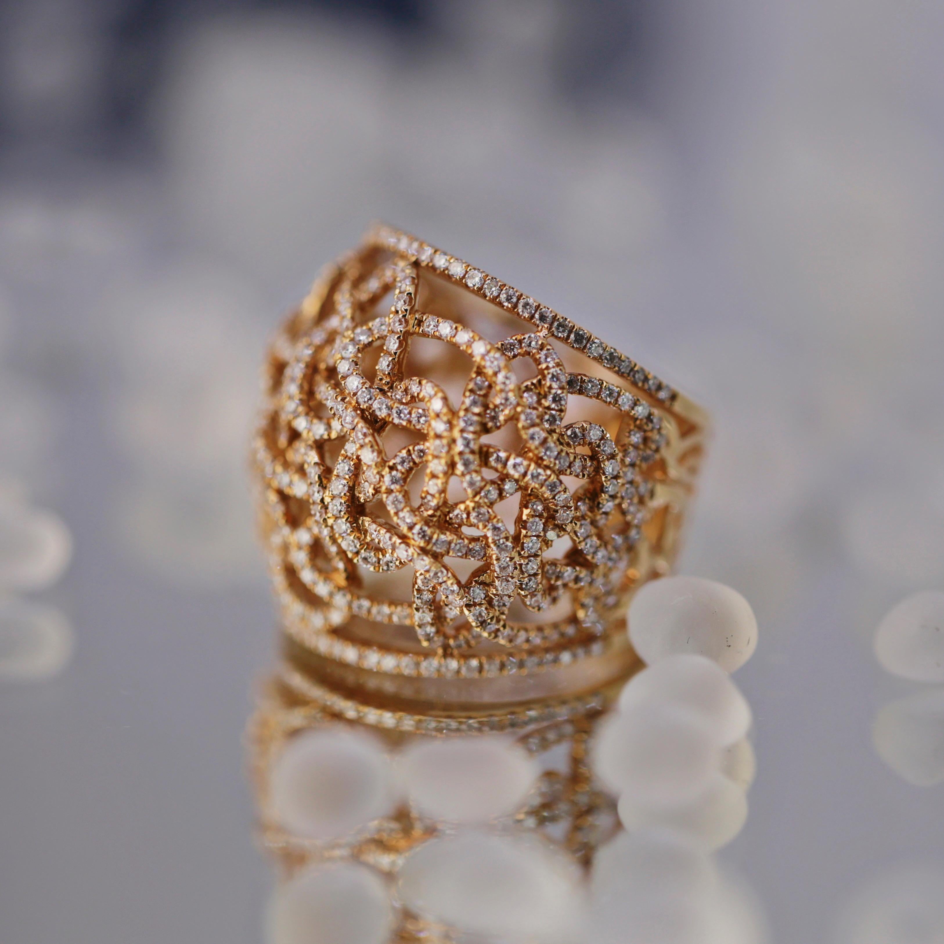 For Sale:  18k Rose Gold 2.05ct Diamond Cocktail Ring 3