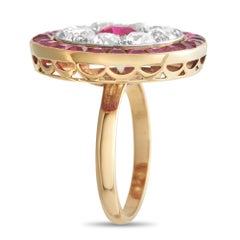 18K Rose Gold 2.10ct Diamond and Ruby Cocktail Ring MF24-012926