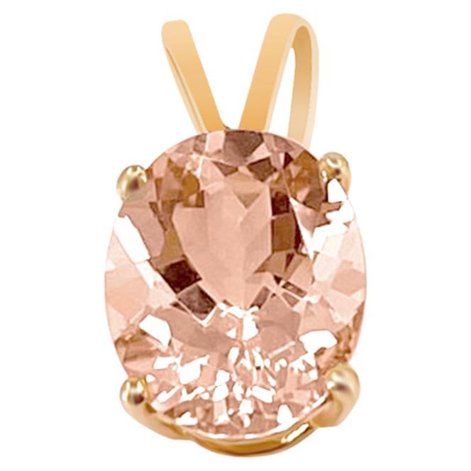 18K Rose Gold 2.39cts Morganite Pendant. Style# TS1246MOP For Sale