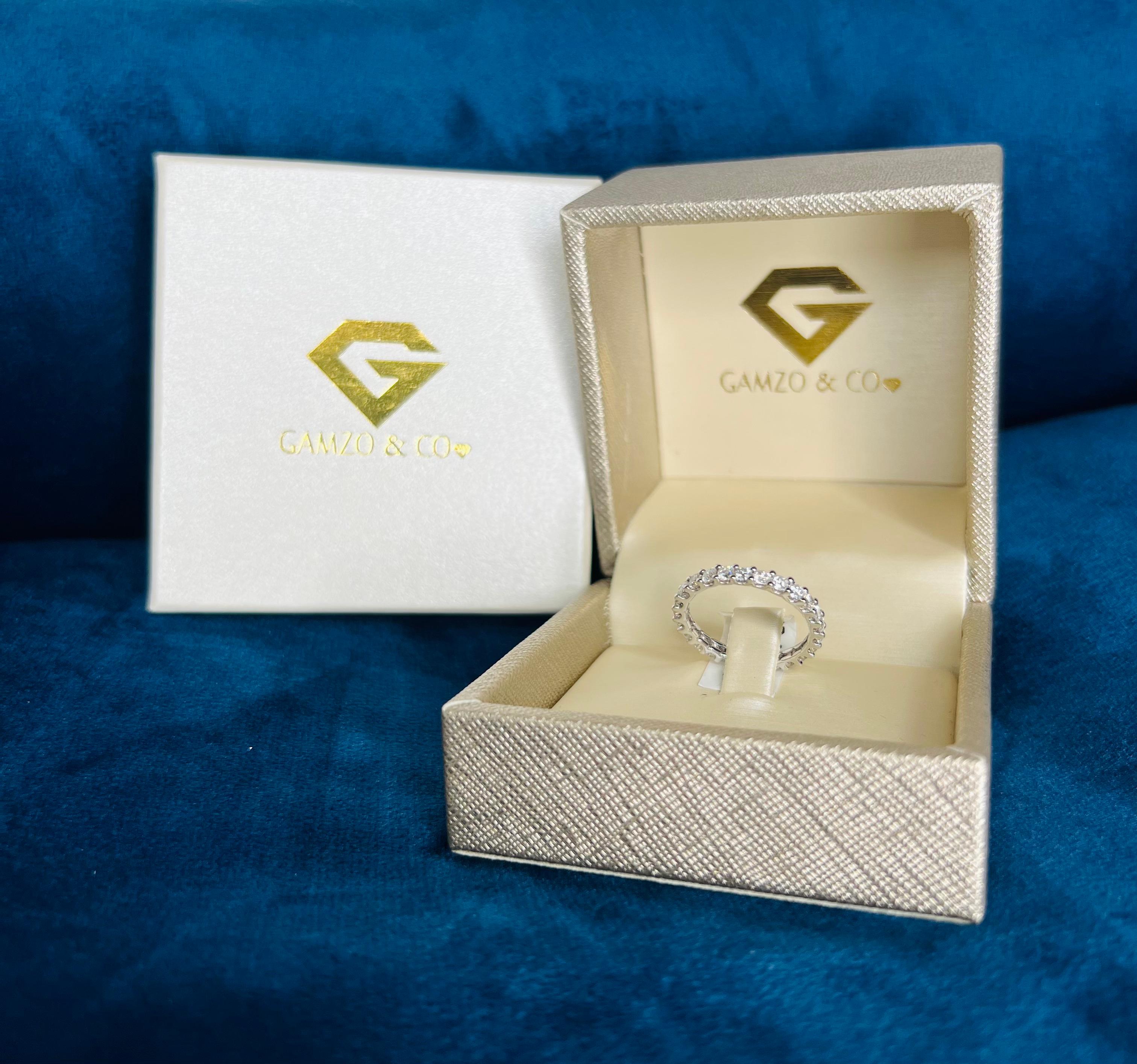 For Sale:  18k Rose Gold 2.5 Carat Emerald Cut Natural Diamond Eternity Ring 4