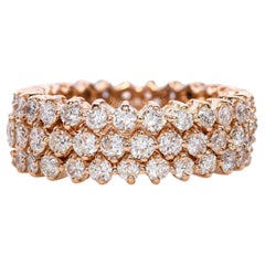 Bracelet éternel en or rose 18k à trois rangs de diamants 3(15tcw)