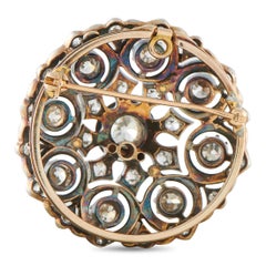 18K Rose Gold 3.65ct Diamond Brooch MF39-030226