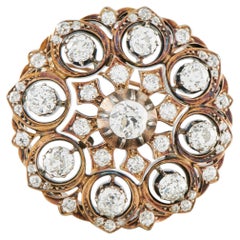 18K Rose Gold 3.65ct Diamond Brooch MF39-030226