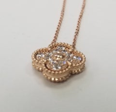 18k Rose Gold "4 Leaf Clover" Diamond pendant