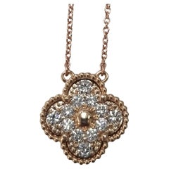 18k Rose Gold "4 Leaf Clover" Diamond pendant