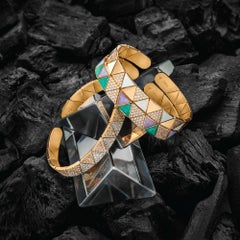 Alessa Full Pave Two Tone Bracelet 18 Karat Rose Gold Elixir Collection