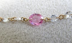 18 Karat Rose Gold 4.61 Carat White Diamonds 12.13 Carat Pink Sapphires Nacklace