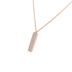 18 Karat Rose Gold 5 Rows Diamond Bar Necklace '1/3 Carat'