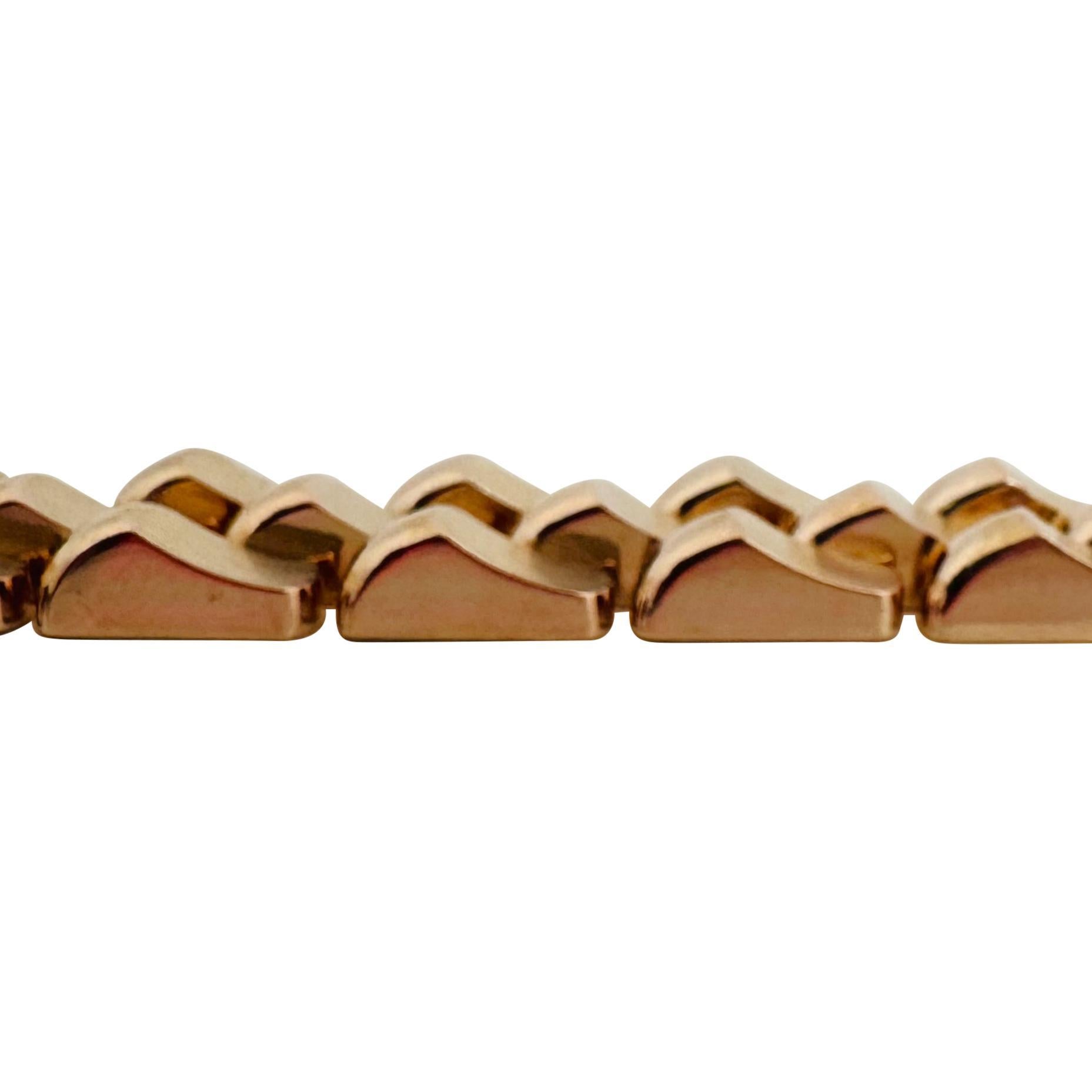 Women's 18k Rose Gold 50g Heavy Retro 14mm Fancy Link Bracelet 6.5