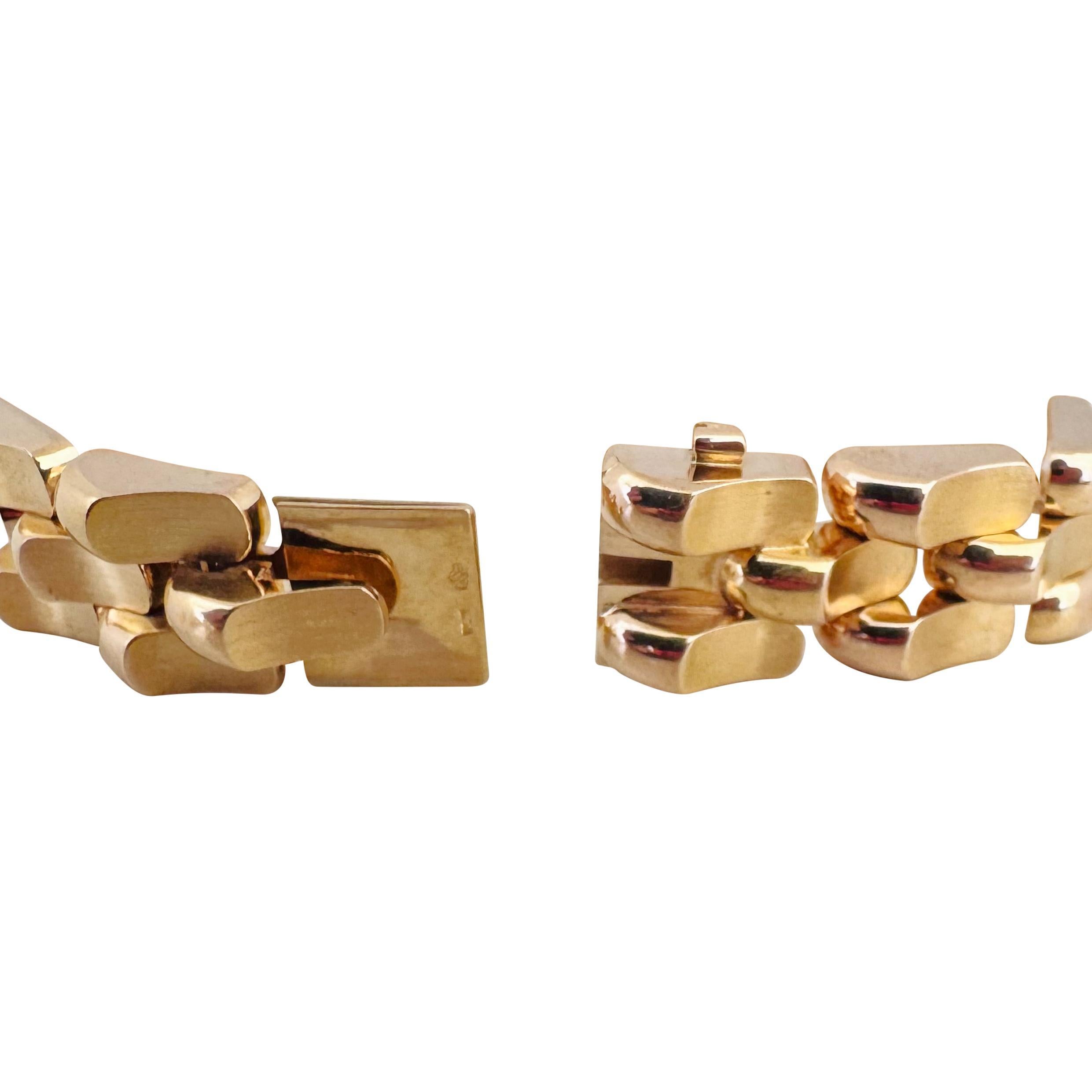18k Rose Gold 50g Heavy Retro 14mm Fancy Link Bracelet 6.5
