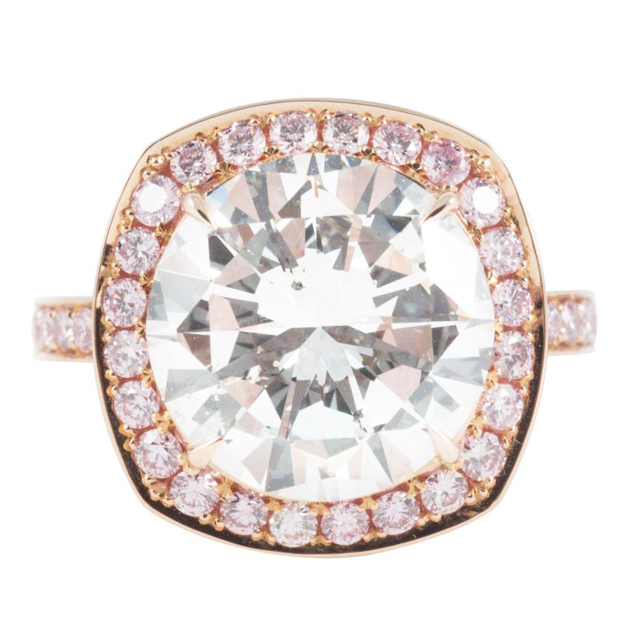 Genuine Close Out Retirement Sale 5ct F color and Pink Diamond Ring Opportunity  For Sale