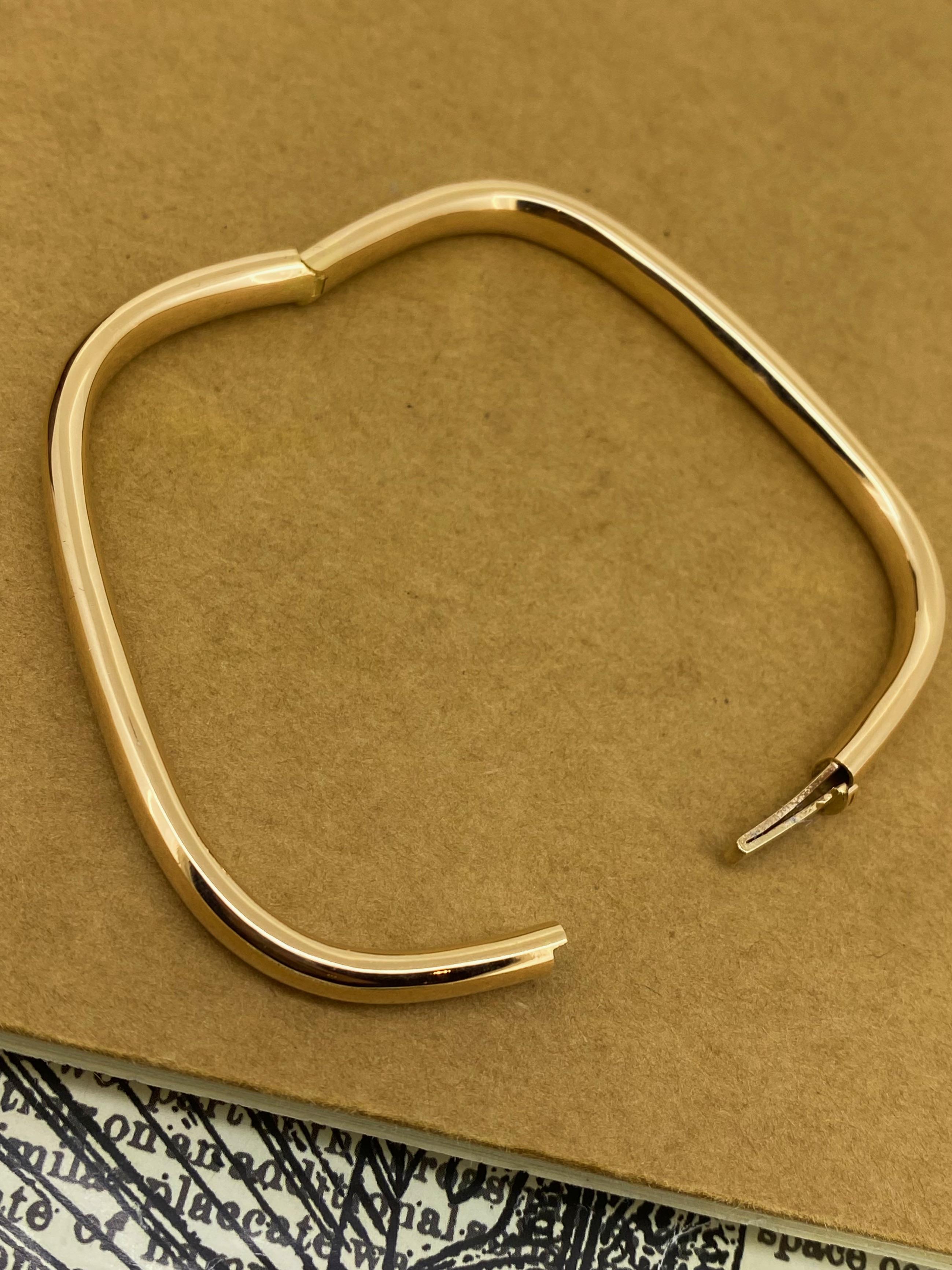 Rétro Oro rosa 750 18 carati, bracciale retrò italiano degli anni '60, rettangolo/quadrato con cerniera in vendita