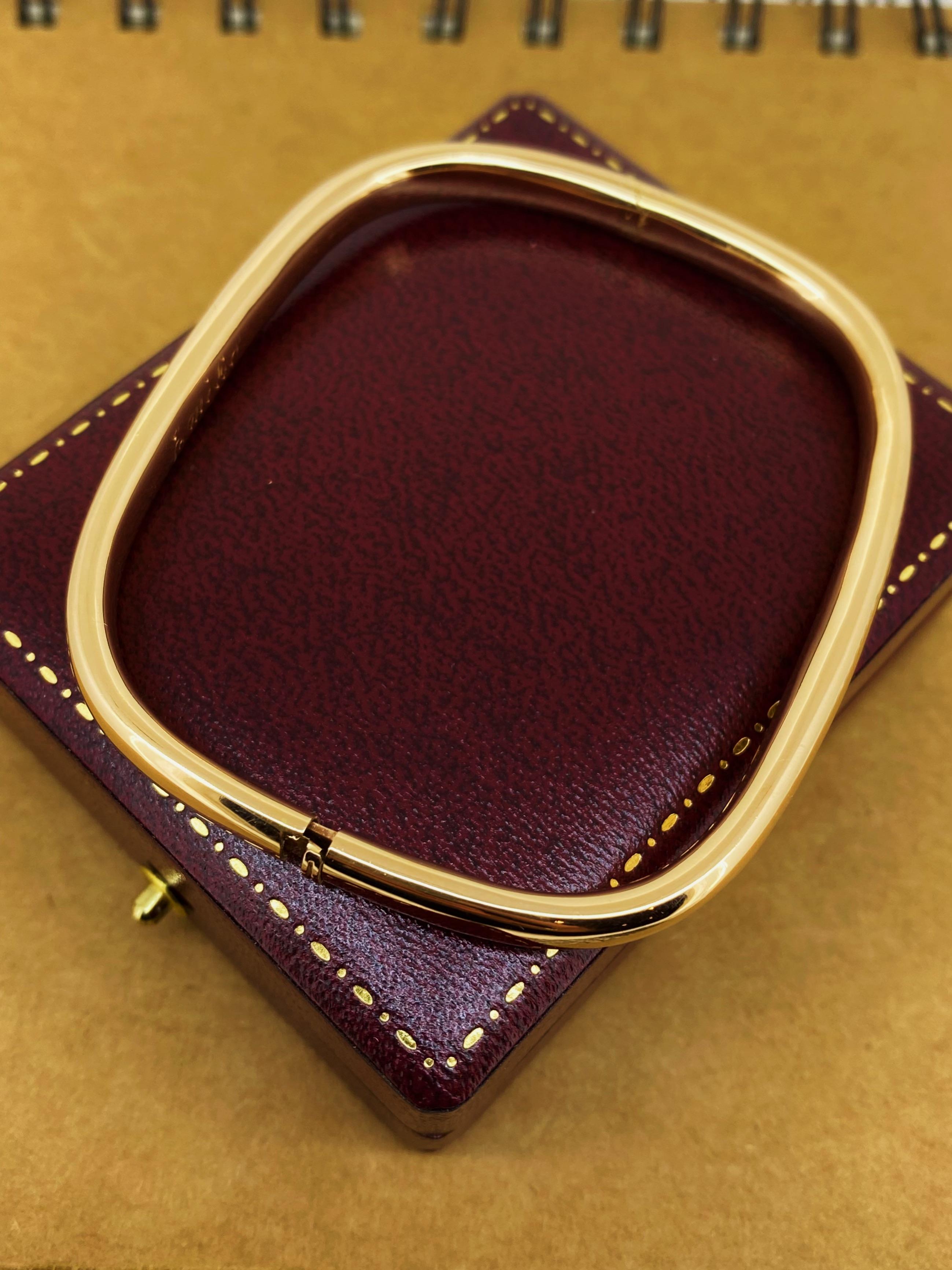 Donna Oro rosa 750 18 carati, bracciale retrò italiano degli anni '60, rettangolo/quadrato con cerniera in vendita