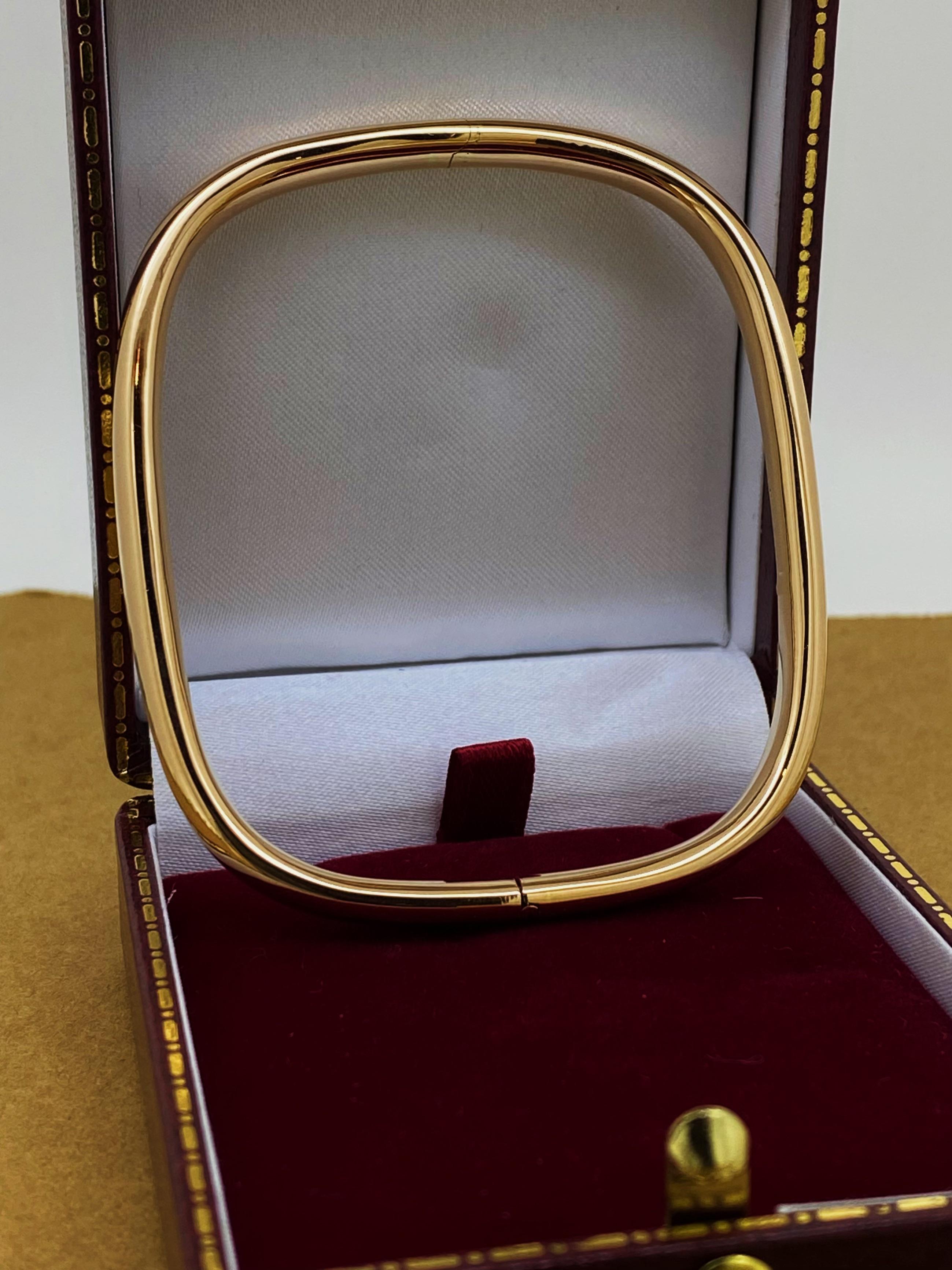 Oro rosa 750 18 carati, bracciale retrò italiano degli anni '60, rettangolo/quadrato con cerniera in vendita 1