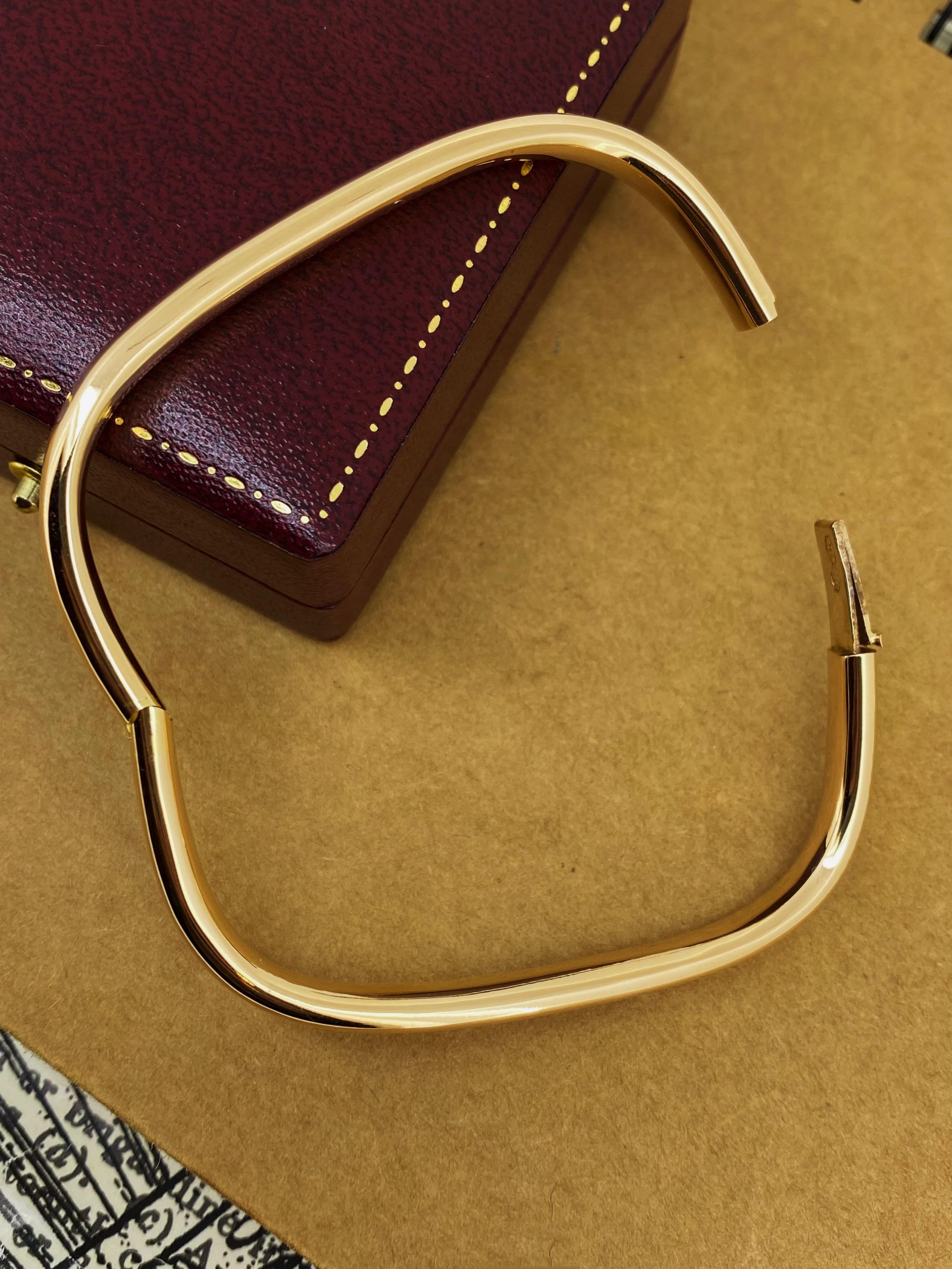 Oro rosa 750 18 carati, bracciale retrò italiano degli anni '60, rettangolo/quadrato con cerniera in vendita 2