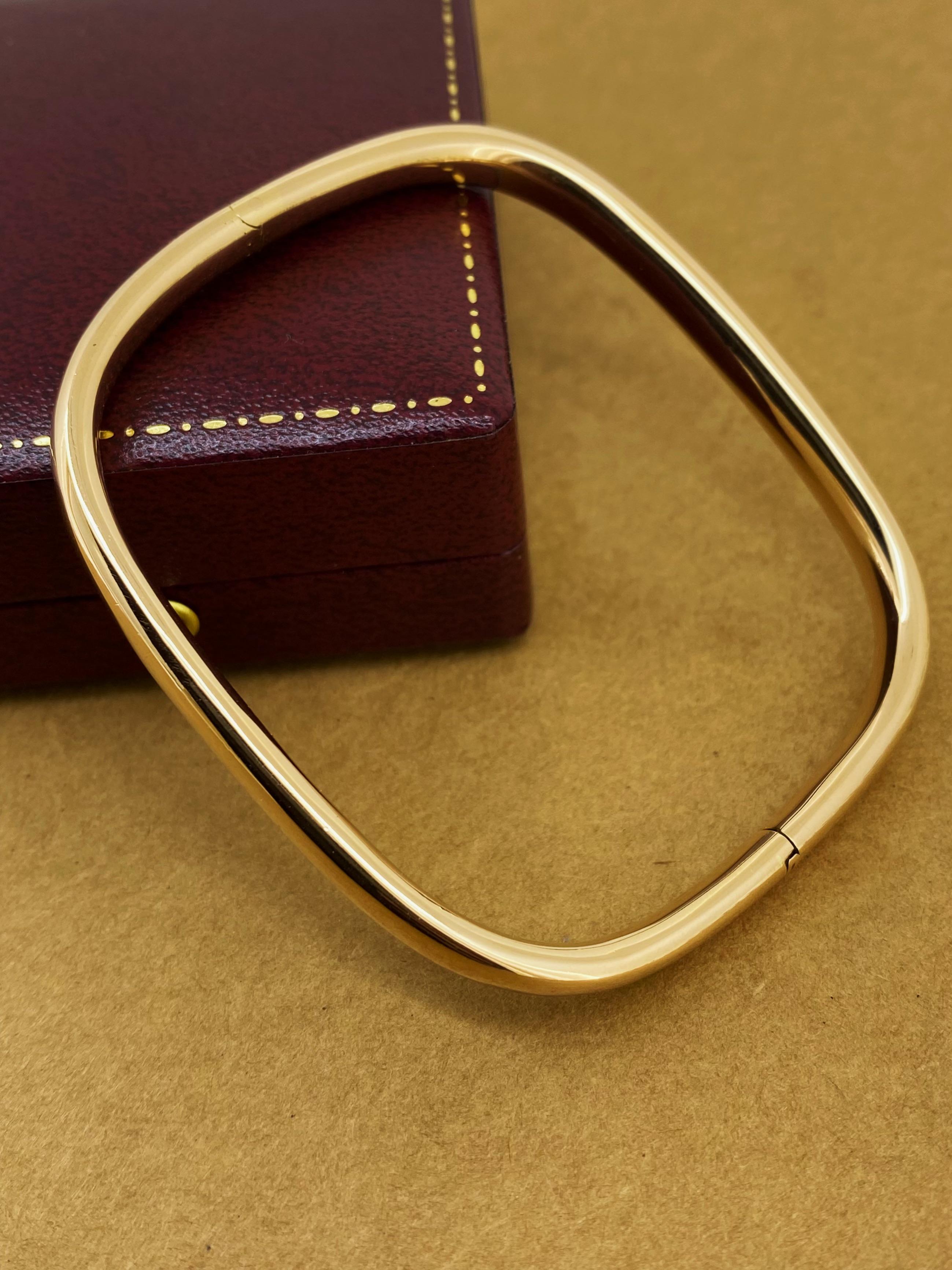 Oro rosa 750 18 carati, bracciale retrò italiano degli anni '60, rettangolo/quadrato con cerniera in vendita 3