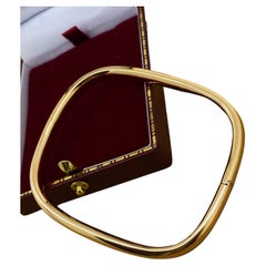 18K Rose Gold 750 Italian Retro c1960
s Rectangle / Square Hinged Bangle