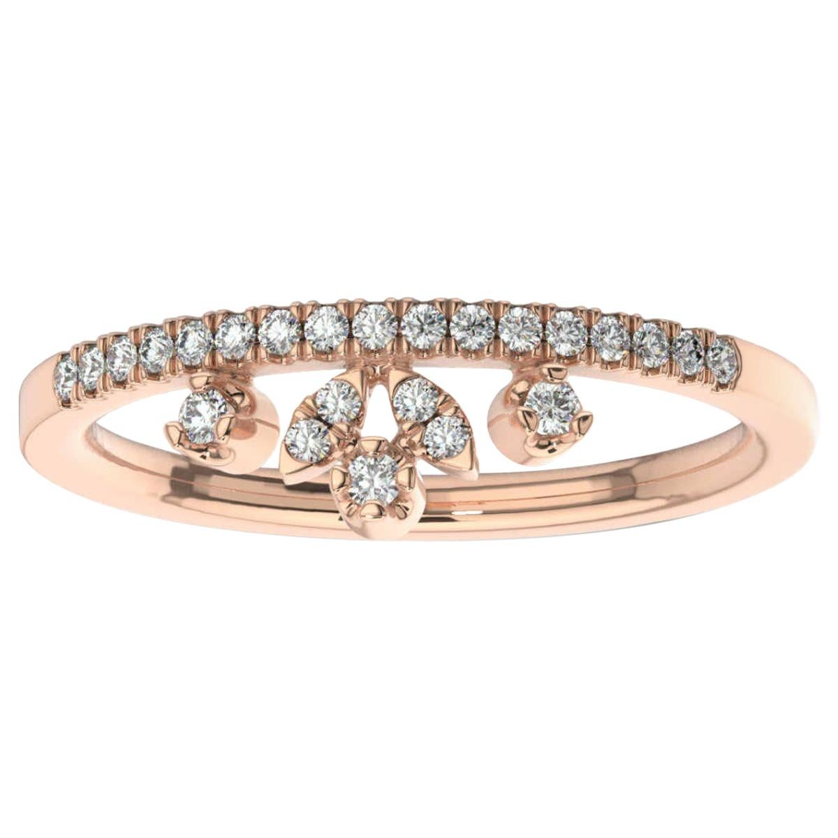 18K Rose Gold Ales Diamond Ring '1/6 Ct. Tw' For Sale