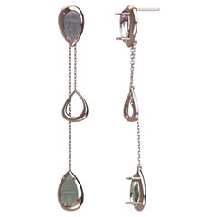 Boucles d'oreilles en or rose 18 carats, améthyste et Prasiolite